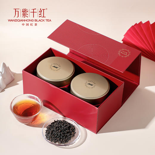 万紫千红特级茶叶峨眉高山红茶礼盒款罐装75g*2蜜香茶送礼送长辈 商品图1