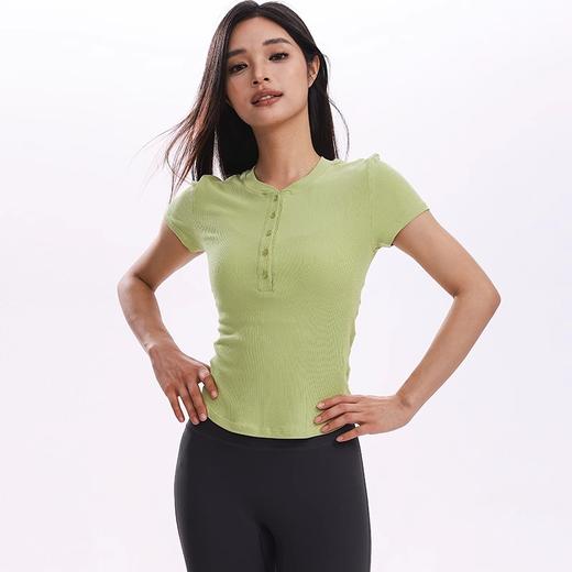 跃牌【周游世界系列】春夏新款瑜伽服女透气弹力跑步运动短袖上衣TP0934 商品图2