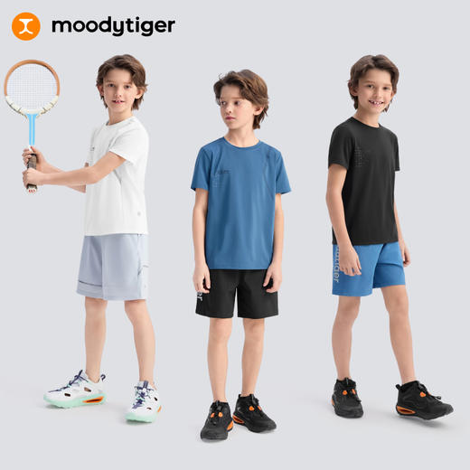 【DR暑假】moodytiger男童短袖T恤夏季速干吸湿排汗户外运动上衣32110102 商品图4