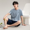 红览睡衣男款夏季纯棉短袖短裤新款套装男生家居服韩式夏款AL66011 商品缩略图0