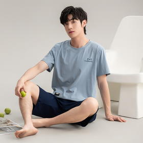 红览睡衣男款夏季纯棉短袖短裤新款套装男生家居服韩式夏款AL66011