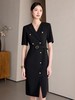 IWY/高端黑色职业西装连衣裙女夏季短袖正式场合高级感通勤职场裙子WQ168 商品缩略图1