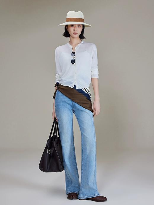 美人鱼大长腿美洋琉璃牛仔裤弹力氧气感微喇裤 商品图2