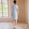 IWY/蓝色职业连衣裙女夏季修身显瘦短袖西装裙主持人上镜装医美工作服24Q545 商品缩略图4