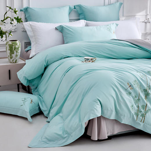 多喜爱 50S天丝棉 四件套 绮梦之源/青云直上【精美刺绣】【宽边工艺】【莱赛尔纤维】【A类标准】【专利床单】【礼盒包装】 商品图1