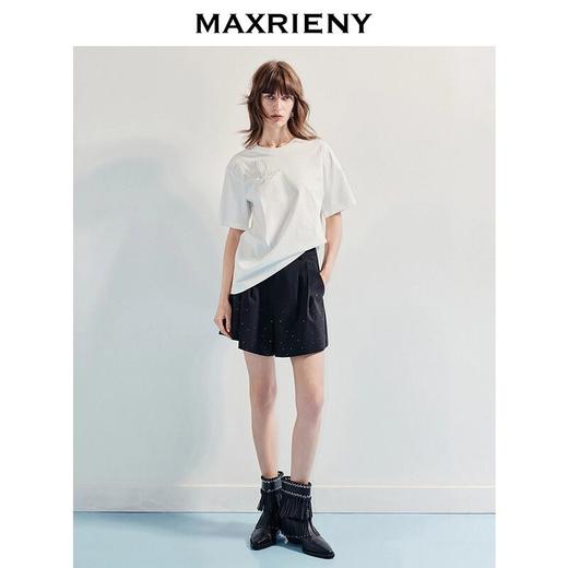 3件8折MAXRIENY2025夏季新款百搭圆领T恤蝴蝶仙子上衣白色简约经(货号:MF86TS001) 商品图1