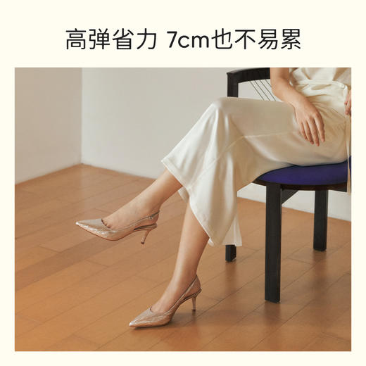 7or9空气棉高跟鞋后空凉鞋粉蝶贝7cm 商品图3