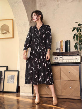 女士桑蚕丝印花连衣裙