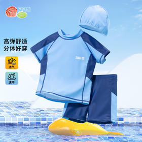 贝贝怡夏季新款男童短袖泳衣套装ZB5DP024