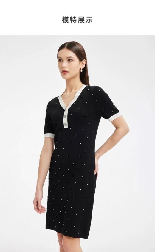 S1M1马天奴 V领钉珠针织连衣裙MRS612SWH0 商品图4