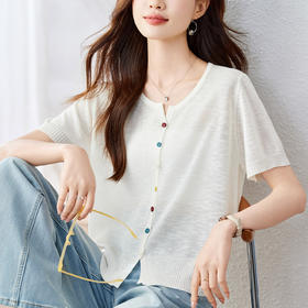 雀说新款时尚短袖针织衫女AL54082