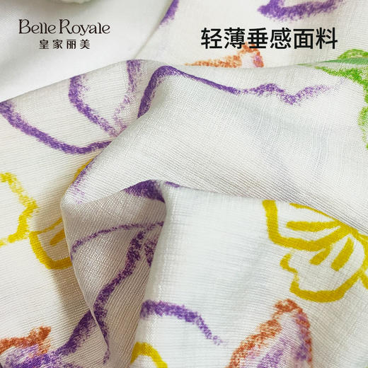 皇家丽美夏季透气两个高品质宽松垂感阔腿裤印花女裤百搭休闲XZ3701 商品图4