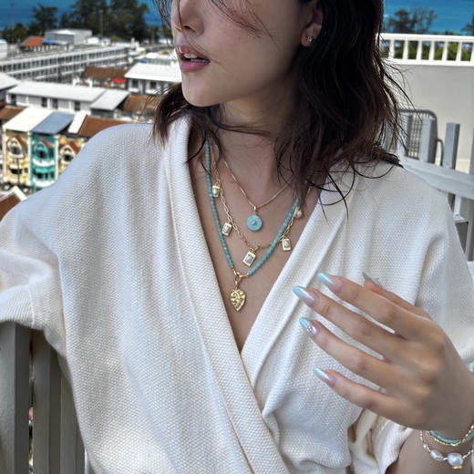 lost in echo2025夏季新款度假异域多层叠戴高级手工金币珍珠项链 商品图4