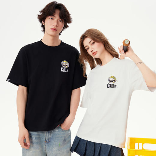 YKYB黄子韬短袖T恤刺绣签名TCALLME情侣全棉趣味上衣Y52NDT002 商品图4
