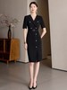IWY/高端黑色职业西装连衣裙女夏季短袖正式场合高级感通勤职场裙子WQ168 商品缩略图3