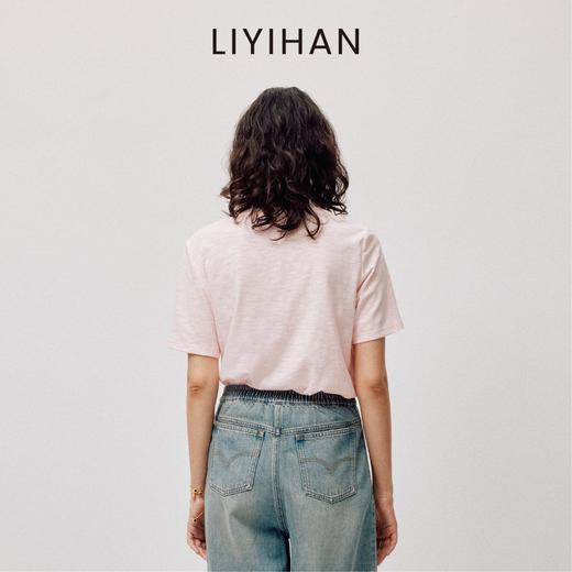 LIYIHAN云语  轻盈呼吸感软垂竹节棉印花T恤宽松廓形 商品图3