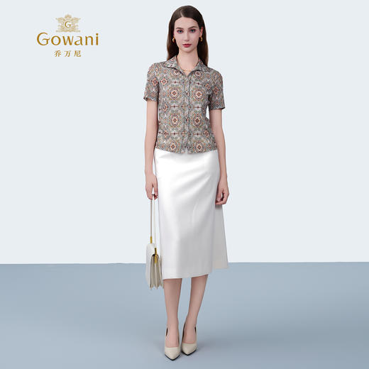 乔万尼2025夏季新品弹力舒适定制印花短袖衬衫ED2C479 商品图3