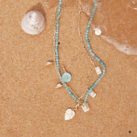 lost in echo2025夏季新款度假异域多层叠戴高级手工金币珍珠项链