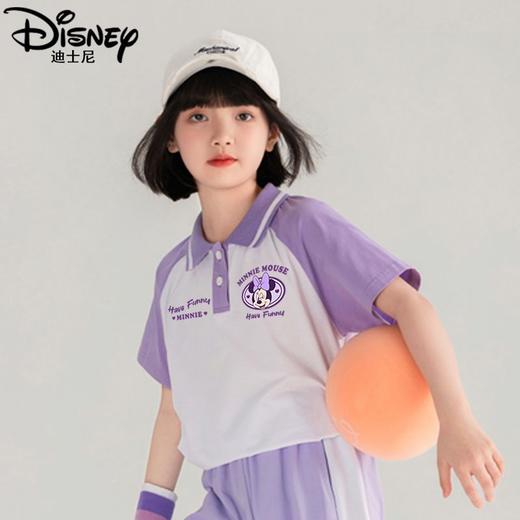 I59迪士尼儿童T恤女童夏装2024新款夏季女大童POLO半袖体恤薄款 商品图2