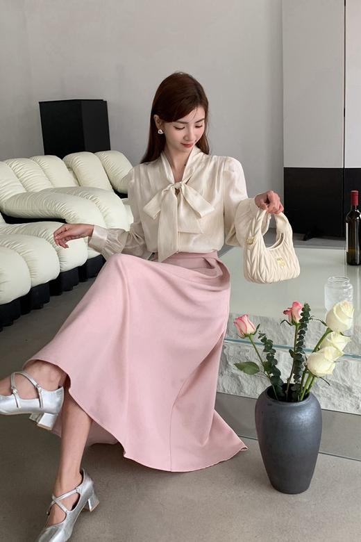 Le Malene 清新甜美蝴蝶结上衣高腰半裙套装 20149 商品图1