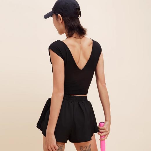 跃牌【禅语梵心】V领显瘦运动短袖内衣女夏速干休闲t恤修身瑜伽服健身上衣WX5412 商品图3