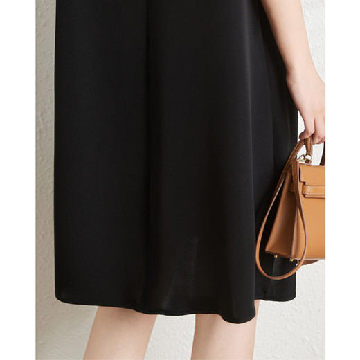 丁摩高级感真丝小黑裙重磅桑蚕丝连衣裙女装新款夏天黑色裙子AL3013 商品图3