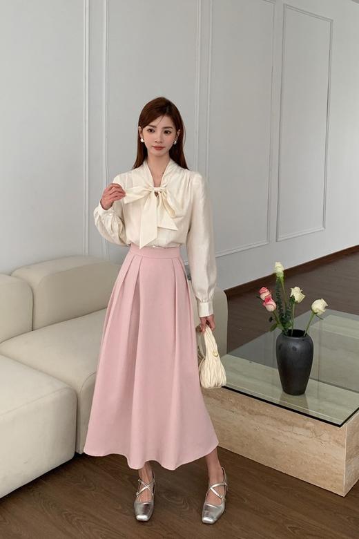 Le Malene 清新甜美蝴蝶结上衣高腰半裙套装 20149 商品图0