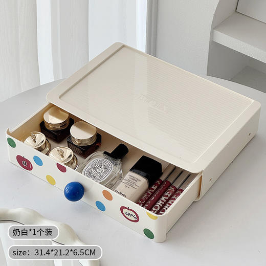 【多巴胺桌面收纳盒】抽屉式大容量杂物整理盒多功能书桌化妆品置物架。ry 商品图6