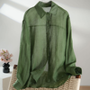 伊泺杉苎麻松绿色衬衫，今年流行「松绿色」衬衫，太太太治愈了【预售 3-7天内发出】 商品缩略图1