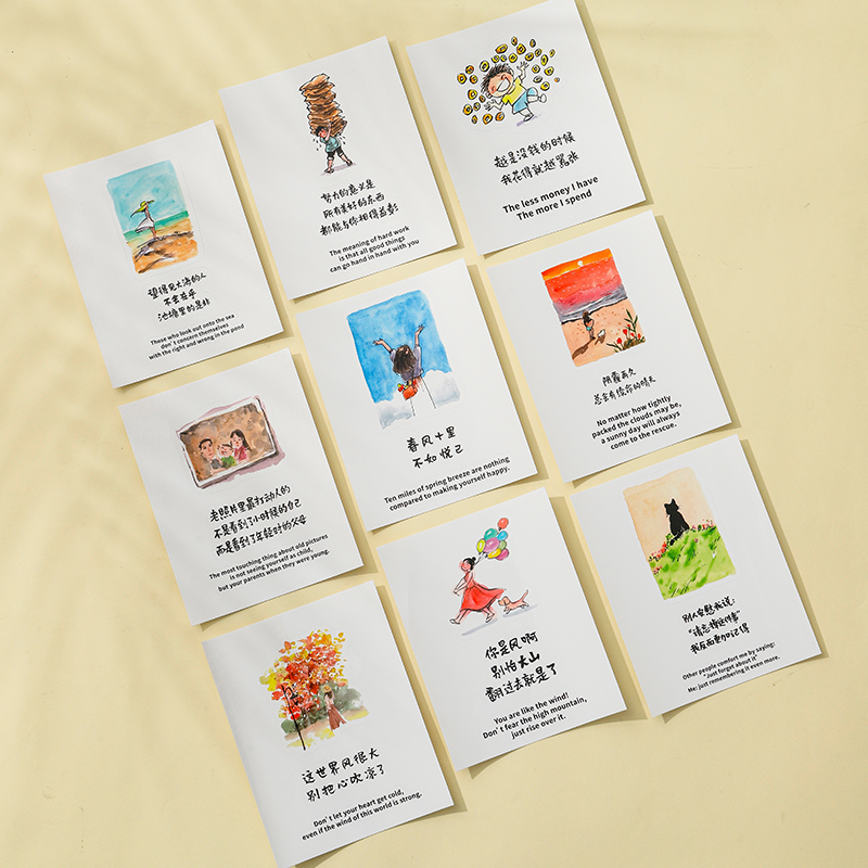 小林漫画 PVC 异形 中英文 贴纸 防水防油 贴纸 行李箱 电脑贴 漫画贴纸