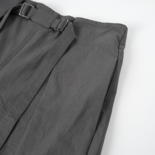 “优雅格雷”莱赛尔麻混纺褶皱简约宽松直筒休闲裤 431KS295 商品图3