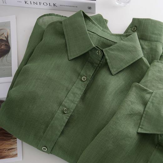 伊泺杉苎麻松绿色衬衫，今年流行「松绿色」衬衫，太太太治愈了【预售 3-7天内发出】 商品图4