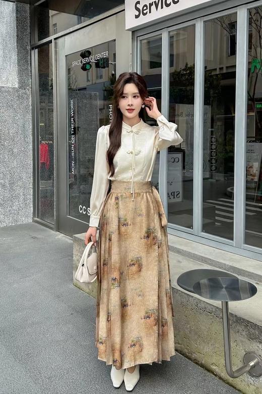 Le Malene 珍珠白新中式国风提花盘扣上衣 20130 商品图1