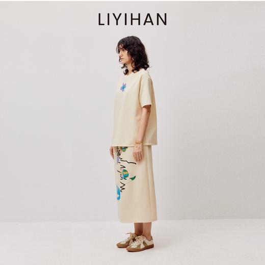 LIYIHAN序章  高密抗皱棉印花针织半裙直筒休闲半身裙百搭高级 商品图2