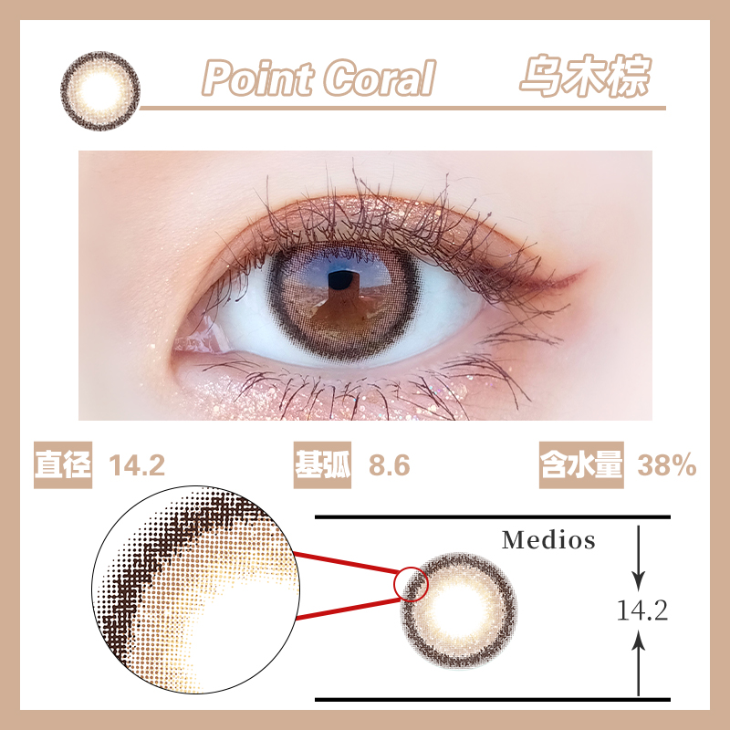 秒杀-Medios 月抛 2片/盒  （镜盒只送一个 不多送）