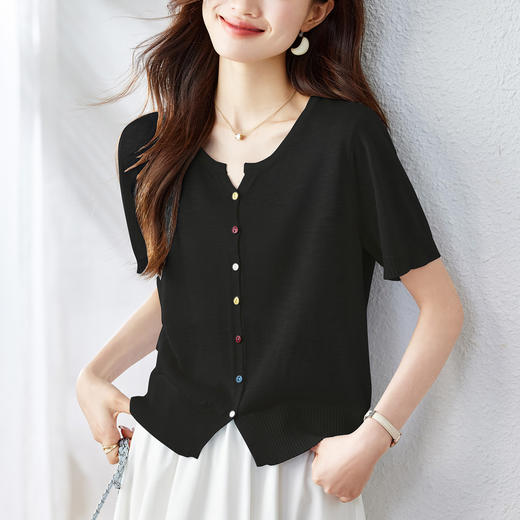 雀说新款时尚短袖针织衫女AL54082 商品图5