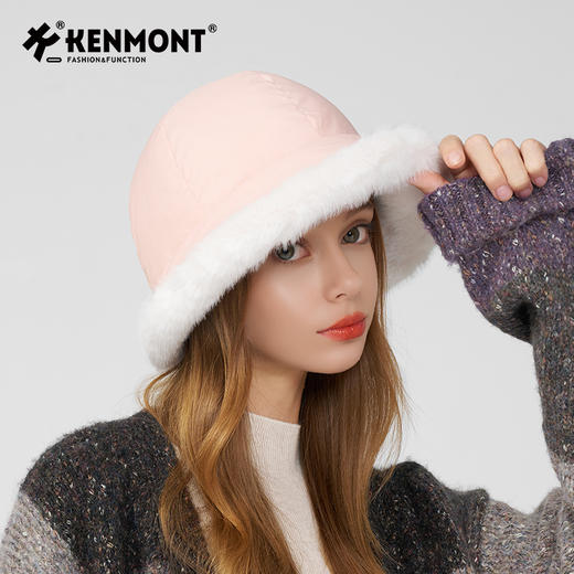 卡蒙冬款轻量化无感轻盈防泼水白鹅绒毛边盆帽KM-5282 商品图8