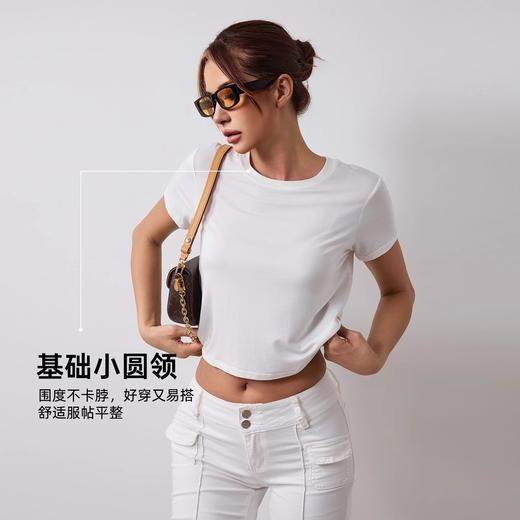 跃牌【周游世界系列】春夏新款瑜伽服女天丝桑蚕丝复古上衣弹力休闲短袖T恤TP0798 商品图1