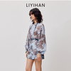 LIYIHAN花影  阔型凉感桑蚕丝真丝印花短裤中腰宽松透气度假风 商品缩略图3