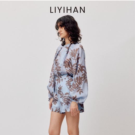 LIYIHAN花影  阔型凉感桑蚕丝真丝印花短裤中腰宽松透气度假风 商品图3