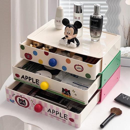 【多巴胺桌面收纳盒】抽屉式大容量杂物整理盒多功能书桌化妆品置物架。ry 商品图0