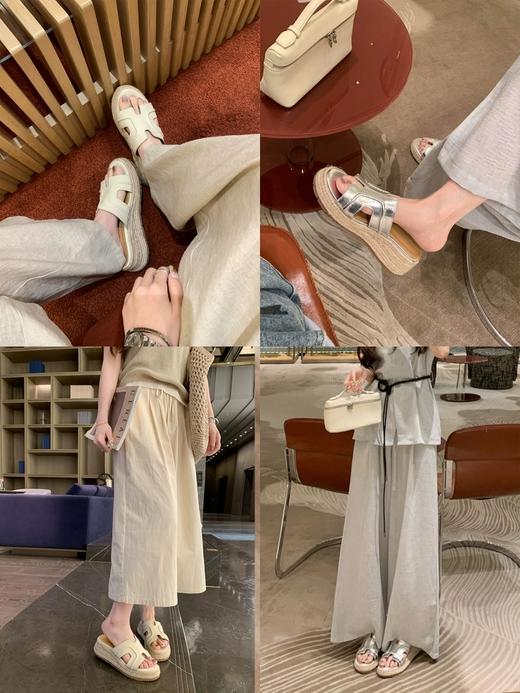 爆款🔥路丝同款~【增高5cm厚底H拖鞋】上脚巨显秀气❗️脚感好舒服 不管搭什么都巨巨好看✅ 商品图3