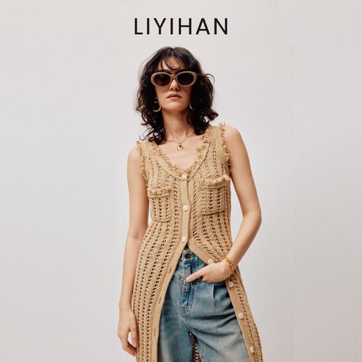 LIYIHAN稿线  随性度假棉带子纱开扣连衣裙独特设计纱线出游裙子 商品图1