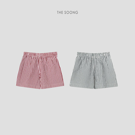 THESOONG"夏日条纹裤"莱赛尔轻盈裸感撞色条纹肌理短裤HBKZ6591 商品图0