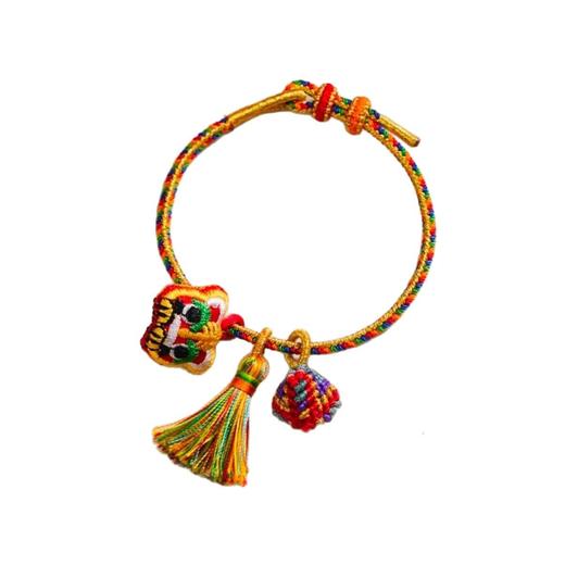 六鑫珠宝 2025新款虎头端午节五彩绳 手工编织粽子手绳 商品图4