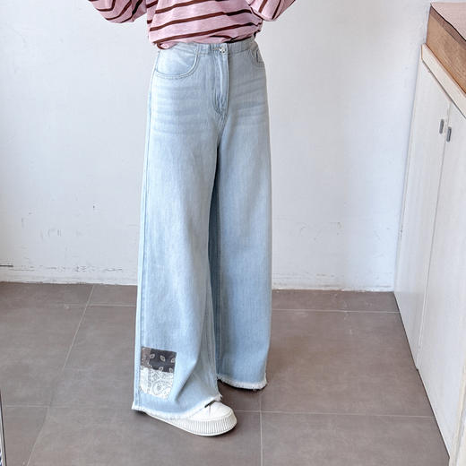 2025夏季设计师款超薄贴补绣天丝牛仔裤 商品图0