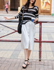 美洋黑白乐谱针织衫68支兰精天丝条纹防晒罩衫 商品缩略图2