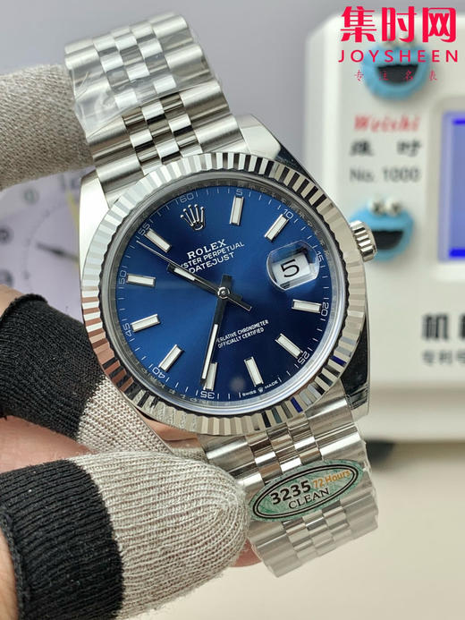 C厂劳力士日志型41mm 蓝盘条丁面 3235机 五珠链 904L钢 男士腕表 商品图1