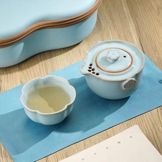 汝窑天青釉梅花旅行茶具 商品图4