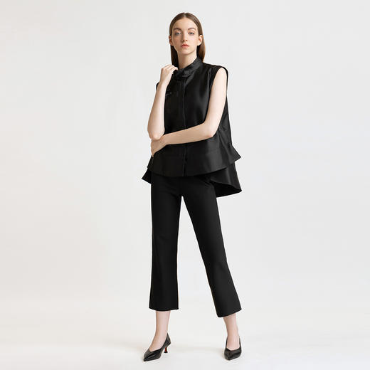 LIZZY 早秋 时尚气质百搭弹力腰洋气通勤高弹七分烟管裤7858 商品图2